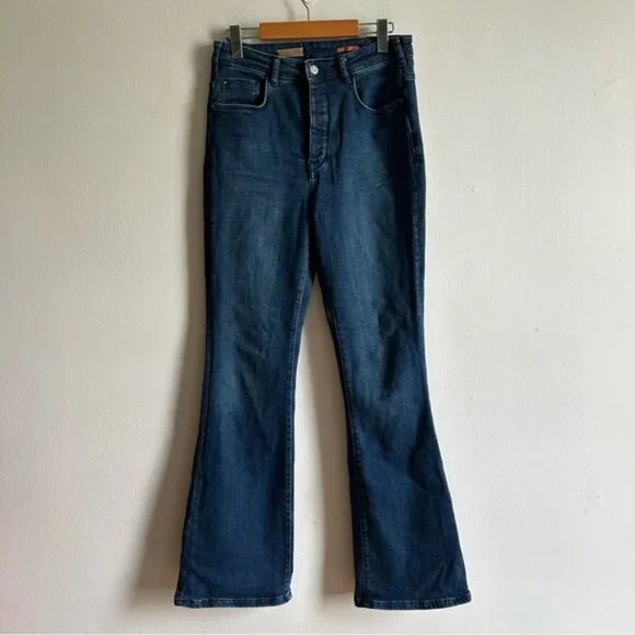 Anthropologie Pilcro Sz 28 The Icon Dark Wash Flare Denim Jeans - Picture 2 of 12